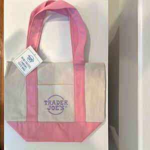 Trader Joe’s Mini Pink and Cream Tote Bag